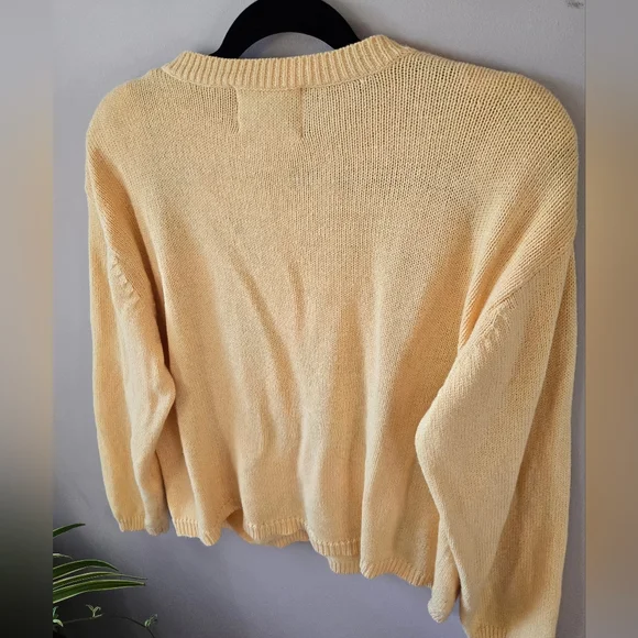 VTG Heirloom Collectibles Patriotic Americana Cardigan XL Yellow Embroidered - Picture 4 of 10